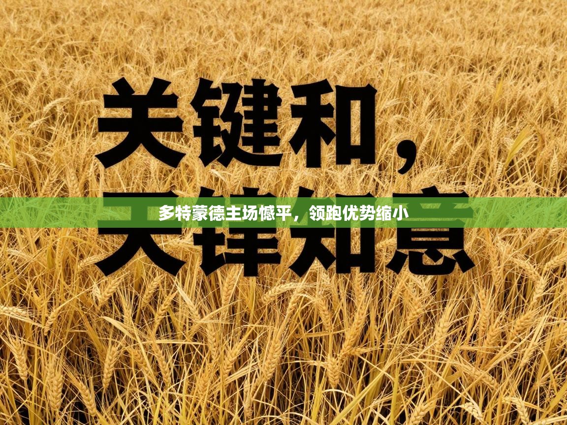 多特蒙德主场憾平，领跑优势缩小